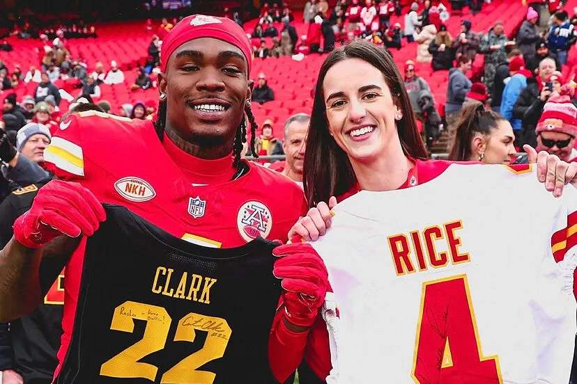 Caitlin Clark cổ vũ chiến thắng của Chiefs trước Broncos bằng một lời ăn mừng hoàn hảo | Marca