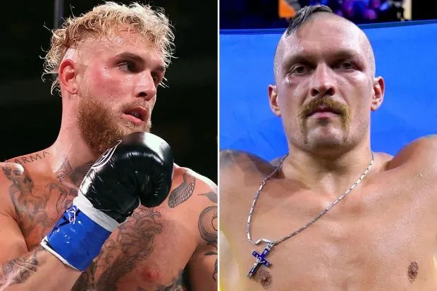 Get your money' - Jake Paul astonishingly urged by ex-sparring partner to  fight Oleksandr Usyk if he beats Tommy Fury | The Sun